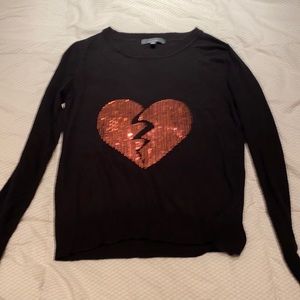 GRAY/Saks Fifth Avenue Sweater w Sequins Heart